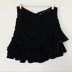NWOT Zara black ruffle tiered mini skirt